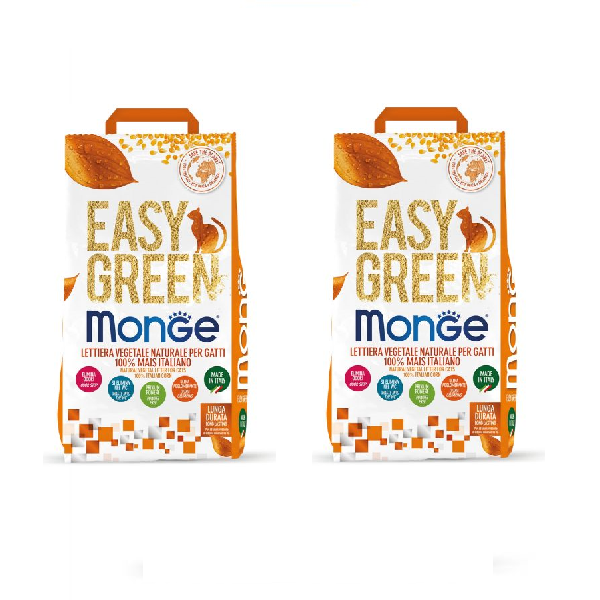 2x3,8kg Monge Easy Green Mais Italiano 100% - Lettiera da WC 2x3,8kg Monge Easy Green Mais Italiano 100% - Lettiera da WC
